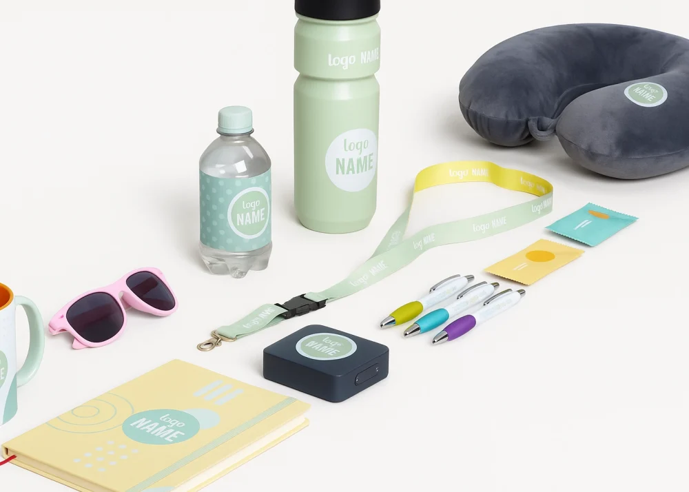 Maikkom objets publicitaires éco conçus - Gourde bouteille lunettes carnet stylos accessoires promotionnels durables